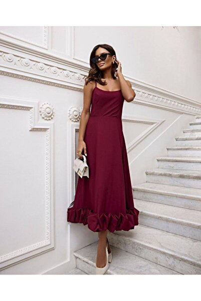 Buklemoda Φόρεμα μάξι μπορντό - Εισαγόμενο ύφασμα, Λεπτομέρεια σχεδίου