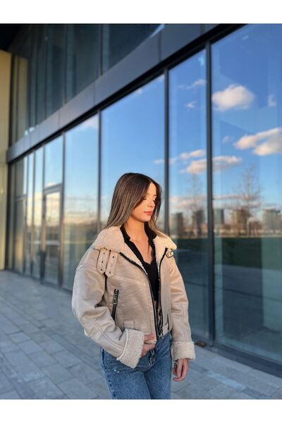 RHONES İÇİ KOMPLE KÜRKLÜ LAMİNE DERİ KADIN MONT