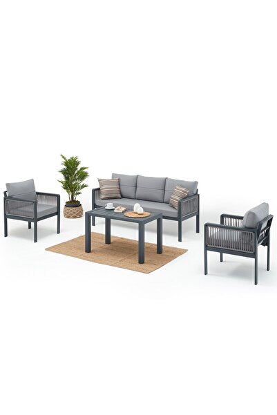 Erinöz Salerno Bahçe Balkon Oturma Grubu 3+1+1+Sehpa