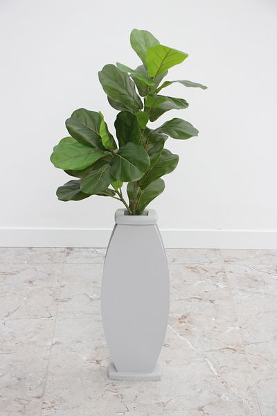 HobiMax Stone Gray Decorative Wooden Vase Model 2