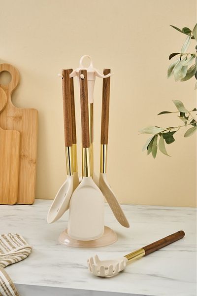 Karaca Harper 7 Piece Serving Set with Stand