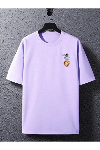 CAST COLLECTİON Μπλουζάκι Unisex Lilac Astronaut Space με τύπωμα oversized