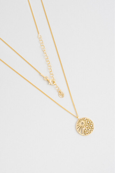 So CHIC... Yin Yang 18 Ayar Sarı Altın Kaplama 46 Cm Gümüş Kolye