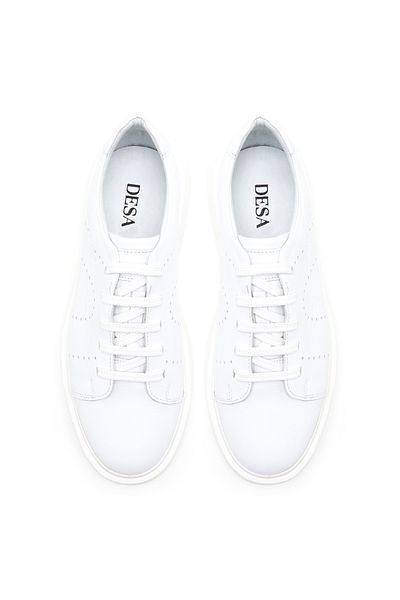 Desa Ανδρικά δερμάτινα αθλητικά παπούτσια Parker White