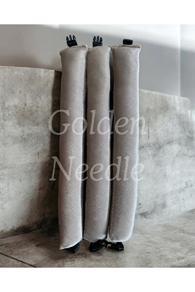 Golden Needle Gray Velvet Hair Sausage - Styling Curler, Heat Free 3 Pieces