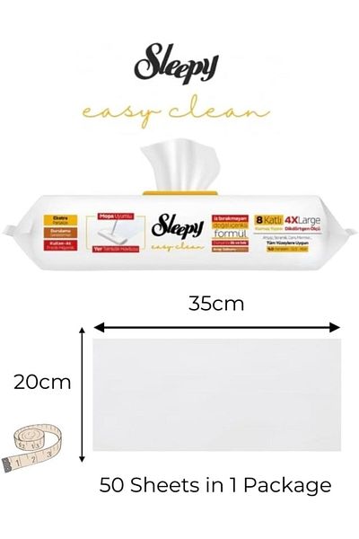 Sleepy Easy Clean Mop Compatible Cleaning Wipes, 50 Sheets | Herbal Soap