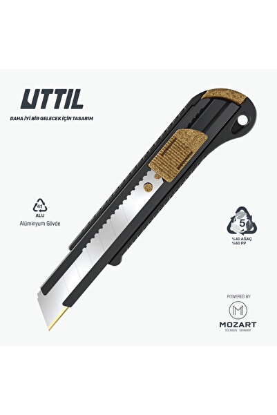 UTTIL AURA NATURA NMUK05-AN 18 mm Metal maket Bıçağı, %40 Ahşap