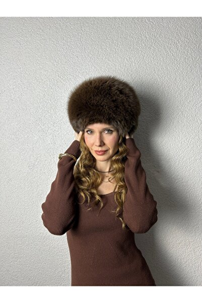 yosma Kalpak Kürklü Şapka Kurklu Sapka Kahverengi