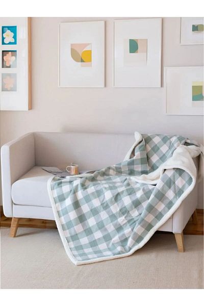 ROKO VİLLA Tv Blanket - Wellsoft Plaid Pattern Tv Blanket