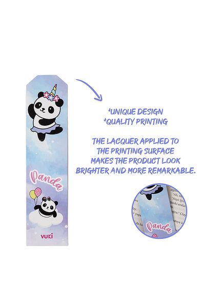 VUKİ Semn de carte din hârtie cu model panda