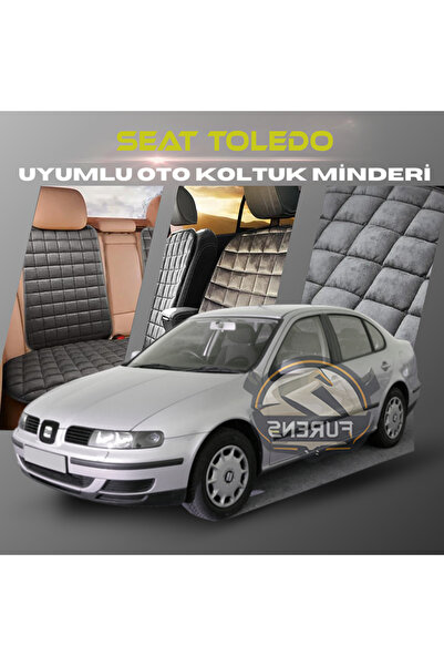 SHOOPLAA طقم وسادة مقعد السيارة باللون الأنثراسايت من سيات توليدو مع جيوب ريش...