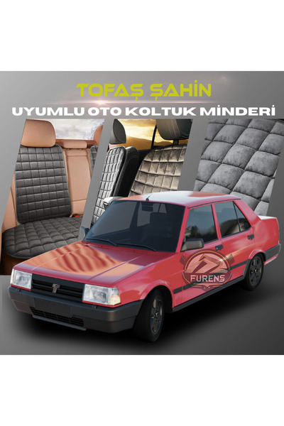SHOOPLAA طقم وسادة مقعد السيارة من Tofaş Doğan بلون أنثراسايت مع جيوب ريش تاي...