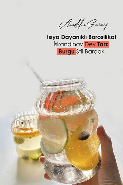 Anadolu Saray Scandinavian Style Twist Style Heat Resistant Borosilicate Cup - Coffee and Presentation Cup