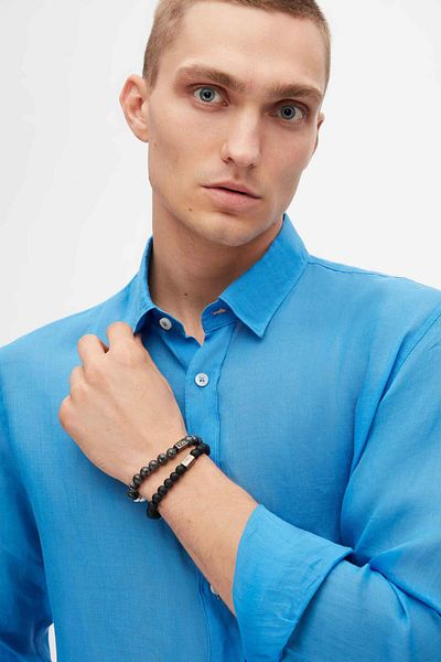 Tween Cămașă slim fit albastru regal 100% in