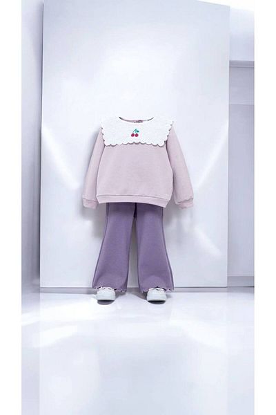 Ladin Store New Season Girl's Cherry Λεπτομερής γιακάς Κοριτσίστικο Σετ δύο τεμαχίων