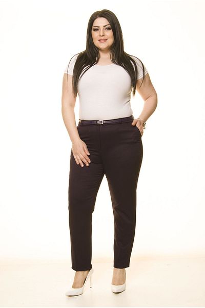 modayız Purple Large Size Fabric Trousers L2-1701