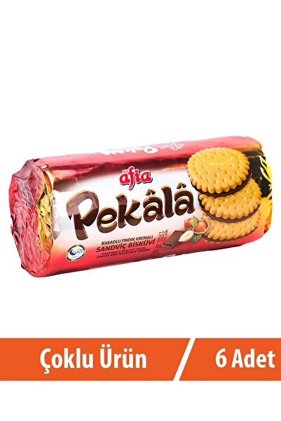 Afia Pekala Kakaolu Fındık Kremalı Sandviç Bisküvi 6x200 gr