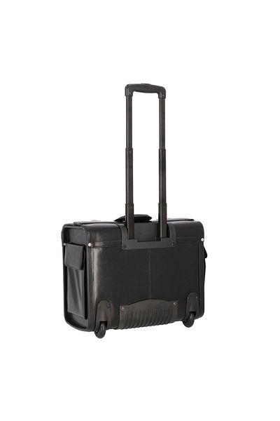 Dermata Leder 39 cm Gesicht Computer Fach mit 2 Rollen Pilot Trolley