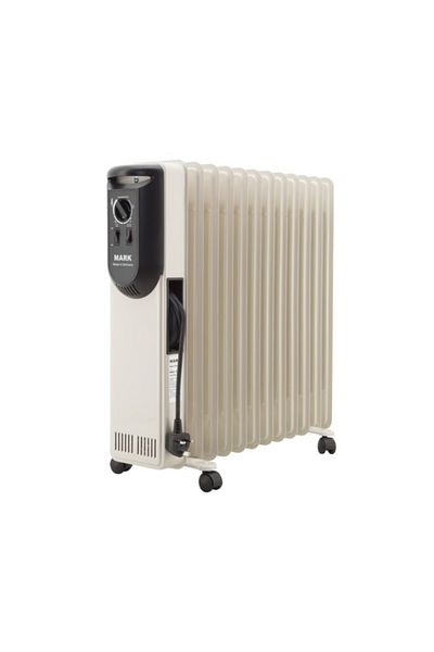 Mark 2500W 230V Quickly Warm 12-Fin Oil Filled Radiator Heater