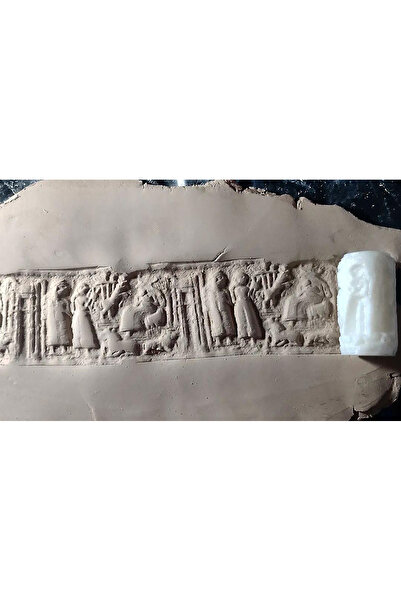Enbceramic 9 Cm Doku Silindiri Sümer Antik Silindir Mühür Seramik&polimer Kil...
