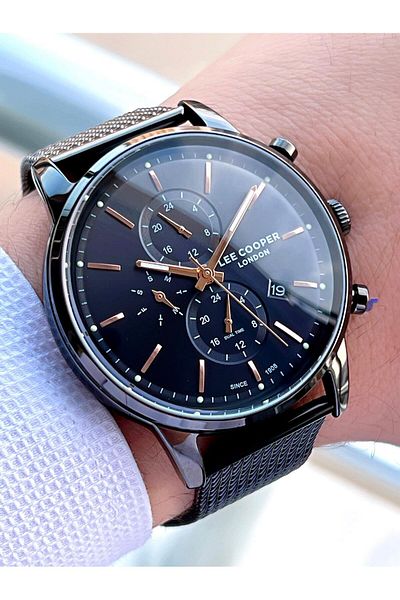 Lee Cooper Steel Band Inner Functions Active 5 Atm Water Resistant Men Wrist Watch Elc07224.090