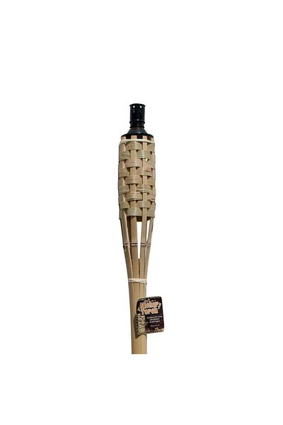Kole Angle-Cut Island-Style Bamboo Wicker Outdoor Torch 60inch