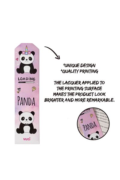 VUKİ Σελιδοδείκτης από χαρτί με σχέδιο Panda