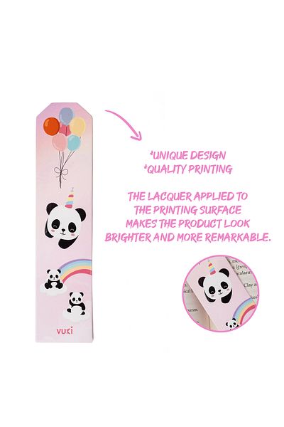 VUKİ Σελιδοδείκτης από χαρτί με σχέδιο Panda