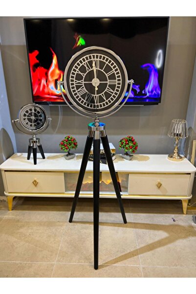 DEKORANLA Çok Renkli Ayaklı Saat, Şık ve Renkli Dekoratif Saat