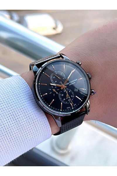Lee Cooper Steel Band Inner Functions Active 5 Atm Water Resistant Men Wrist Watch Elc07224.090