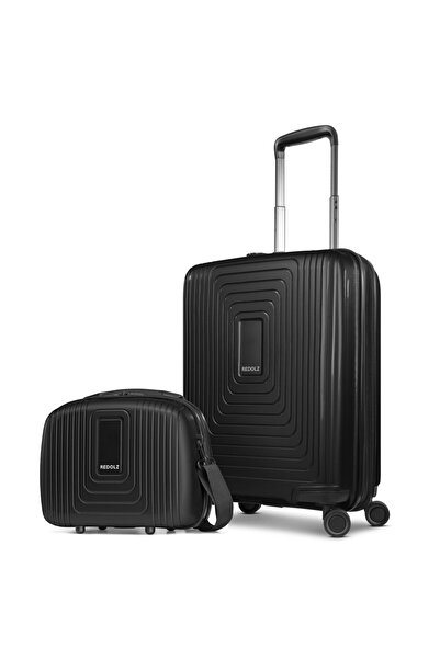 REDOLZ Essentials 14 Kofferset 2 tlg. Kabinentrolley mit Dehnfalte & Beautycase