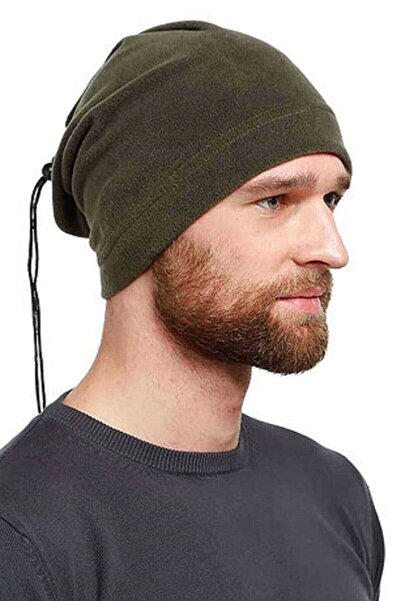 CT STONES 2 pieces polar fleece beanie and neck collar green camouflage