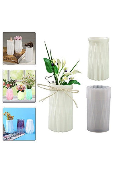 Getshopmini Epoksi Silikon Vazo Kalıbı Beton Vazo Taş Tozu Mumluk Kalıbı Sili...