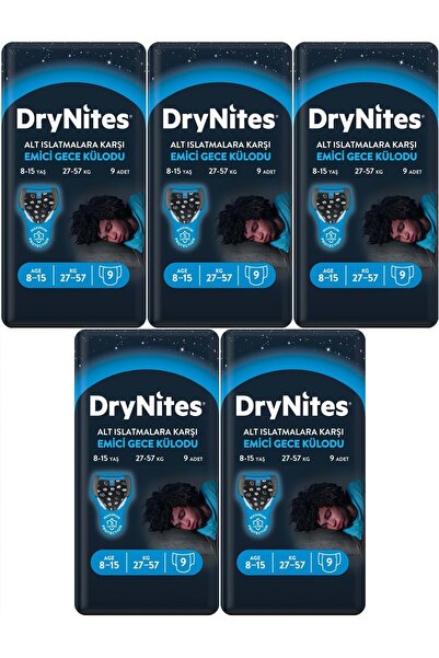 DryNites Emici Gece Külodu/külot Bez Erkek 8-13 Yaş 30-48kg Large 45adet 5pk*...