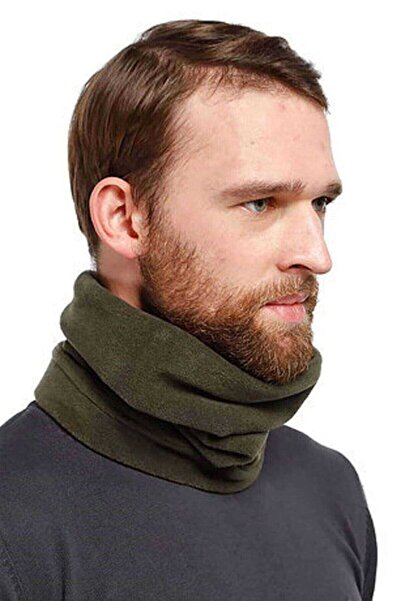 CT STONES 2 pieces polar fleece beanie and neck collar green camouflage