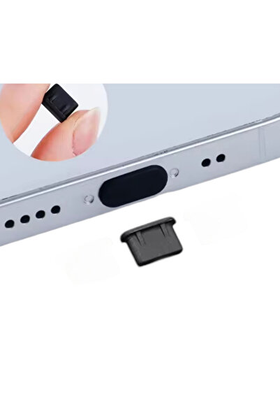 emrebilisim Tüm Type-c Telefonlara Uyumlu Toz Ve Kir Önleyici Şarj Soketi Koruyucu Tıpa Slikon 1 Adet Siyah