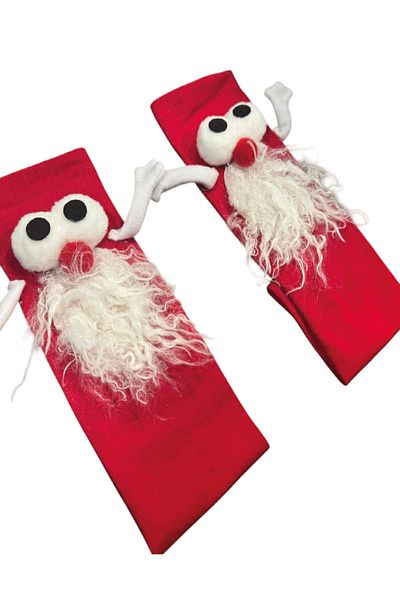 Pink Bunny gift for your baby Christmas Gift - Magnetic Santa Claus Socks