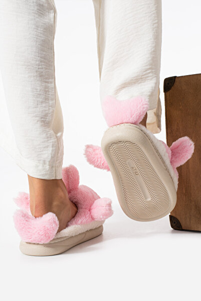 Slipcat Γυναικείες γούνινες παντόφλες εσωτερικού χώρου με ζεστή επένδυση Shark Figured House - Silent Sole