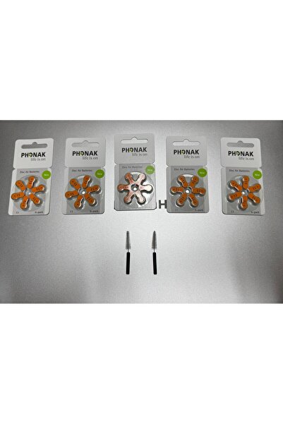 PHONAK İşitme Cihazı Pili 13. 5 Adet 5x6. 30 Tane Pil [Temizleme Fırçası Hediye]