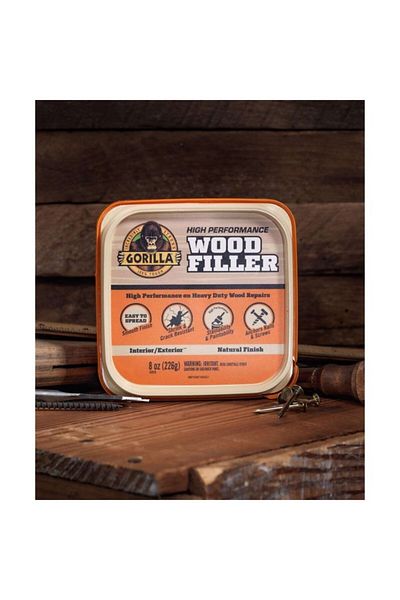 GORILLA Crack Resistant Natural Finish Wood Filler Kit 8oz