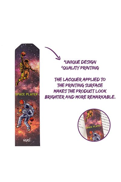 VUKİ Semn de carte din hârtie cu model astronaut
