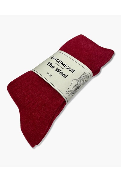 Endemique Studio Endémique Studio The Wool VL Ruby Red-Kadın Çorap