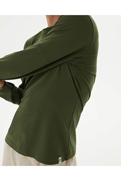 Ayma Active Μακρυμάνικο μπλουζάκι από οργανικό βαμβάκι χακί