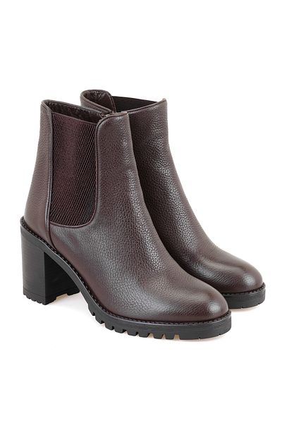 Desa Brenda Brown Women's Heeled Leather Boots