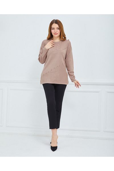 CTK Tekstil Women's Knitwear Winter Middle-Age Daily Mother Blouse Sweater