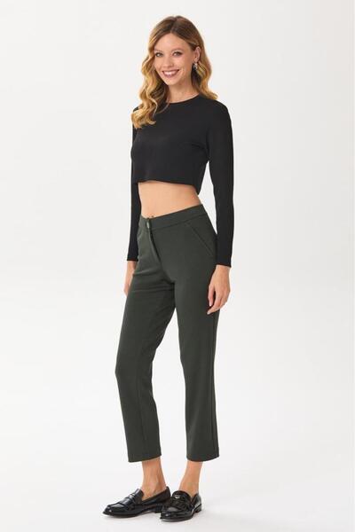 İKİLER Beli Lastikli ve Düğmeli Pantolon 245-2025