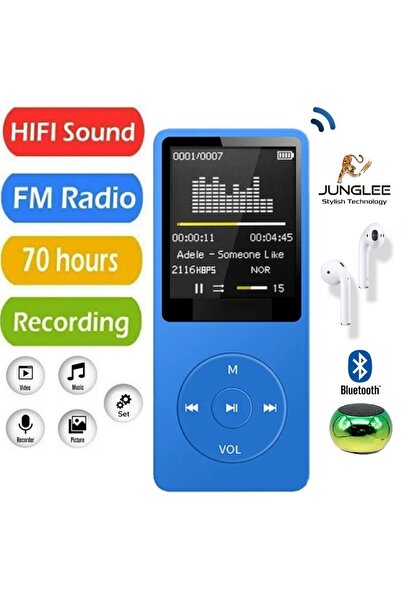 JUNGLEE 8GB DAHİLİ HAFIZALI BLUETOOTHLU MP3-MP4 ÇALAR FM RADİO DAHİLİ HOPARLÖ...