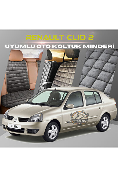 SHOOPLAA طقم وسائد مقعد السيارة Renault Clio 2 بلون أنثراسايت مع جيوب ريش تاي...