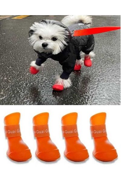 Mucha Cat and Dog Paw Shoes Silicone Non-Slip Sole Velcro Pet Paw Shoes