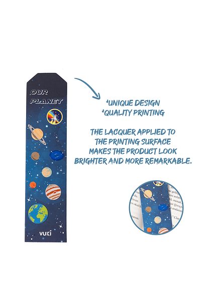 VUKİ Semn de carte din hârtie cu model astronaut